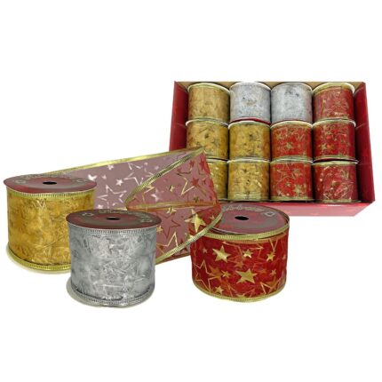 ΚΟΡΔΕΛΑ ΧΡΙΣΤΟΥΓΕΝΝΩΝ ΟΡΓΑΝΤΖΑ-GLITTER 6,3 εκ