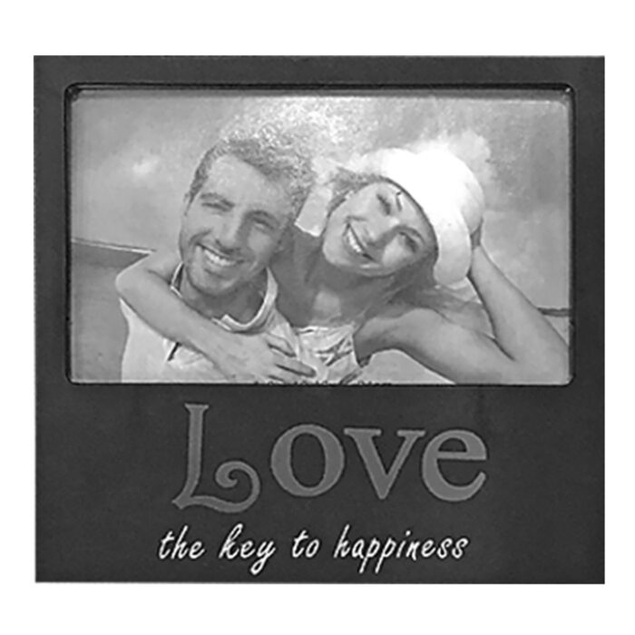 ΜΑΥΡΗ ΠΛΑΣΤΙΚΗ ΚΟΡΝΙΖΑ "Love" 10x15cm