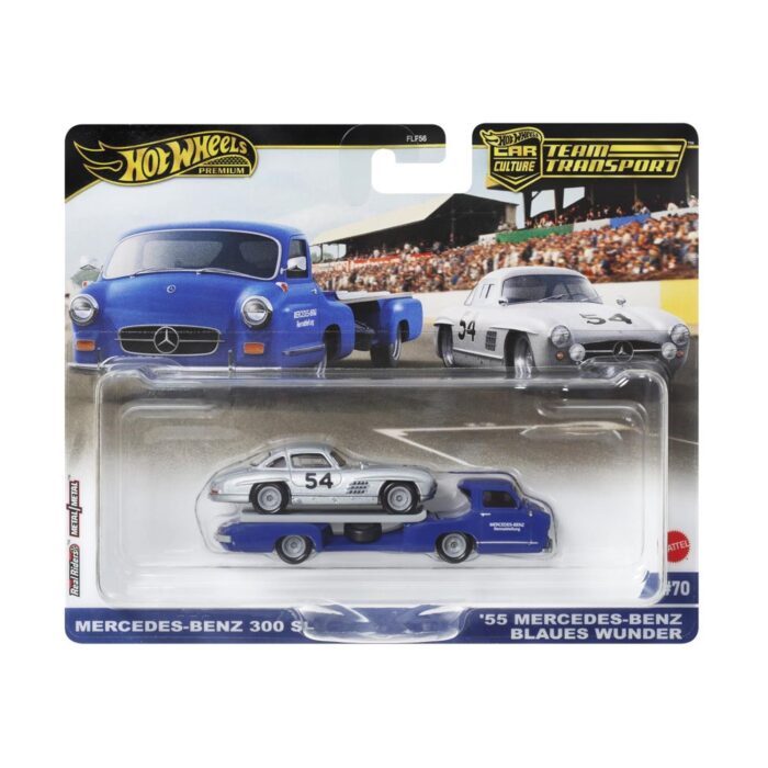 Mattel Hot Wheels: Premium Car Culture Team Transport - Mercedes-Benz 300SL & '55 Mercedes-Benz Blaues Wunder