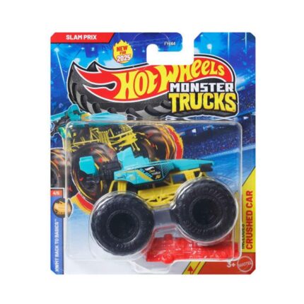 Mattel Hot Wheels: Monster Trucks Back to Basics - Slam Prix/Prix Collision 2025 Die-Cast Vehicle (JCD66)