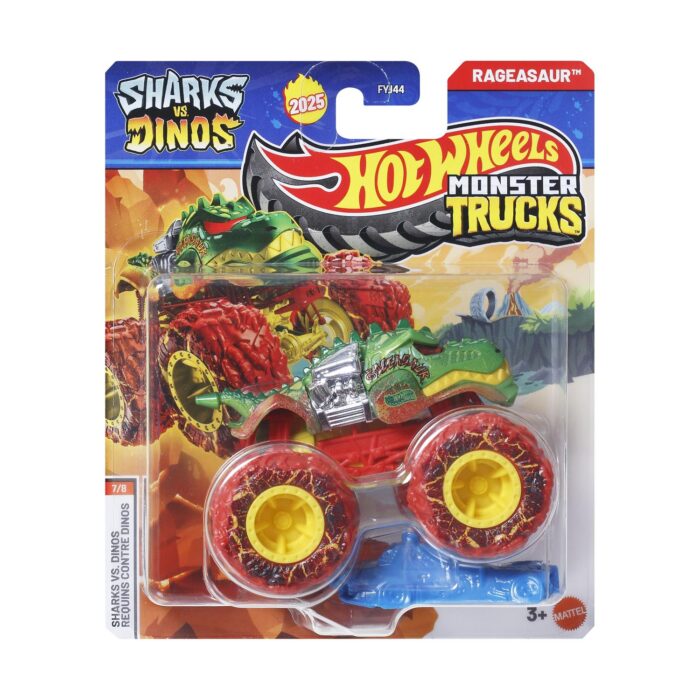 Mattel Hot Wheels Monster Trucks: Shark vs. Dinos - Rageasaur Die-Cast Vehicle (JCD98)