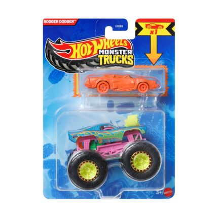 Mattel Hot Wheels: Monster Trucks - Rodger Dodger 2 Pack Vehicles (JJT65)