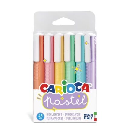 ΜΑΡΚΑΔΟΡΟΙ ΥΠΟΓΡΑΜΜΙΣΗΣ “CARIOCA”  ΣΕΤ 6τεμ. ΣΕ PASTEL ΧΡΩΜΑΤΑ