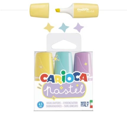 ΜΙΝΙ ΜΑΡΚΑΔΟΡΟΙ ΥΠΟΓΡΑΜΜΙΣΗΣ “CARIOCA”  ΣΕΤ 3τεμ. ΣΕ PASTEL ΧΡΩΜΑΤΑ