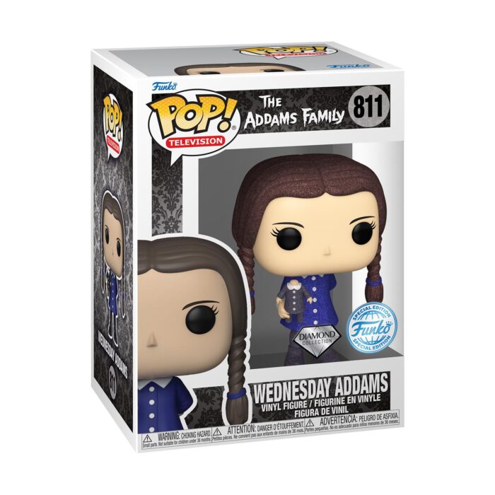 FUNKO POP!  Television: The Addams Family - Wednesday Addams (Diamond Glitter) (Black) (Special Edition) #811 Vinyl Figure