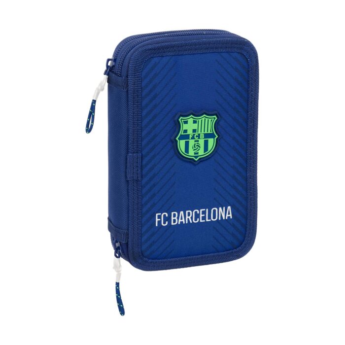 ΚΑΣΕΤΙΝΑ ΟΡΘΟΓΩΝΙΑ ΜΕ 2 ΦΕΡΜΟΥΑΡ  ΓΕΜΑΤΗ  “F.C. Barcelona - Navy Blue Pencil Case 28 Pcs. ”