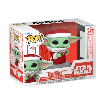 FUNKO POP! Disney Star Wars: Mandalorian Holiday - Grogu #747 Bobble-Head Vinyl Figure