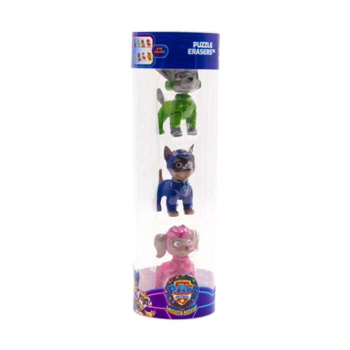 PAW PATROL: THE MIGHTY MOVIE - PUZZLE ERASER 3 PACK FIGURES (PAWM1225)