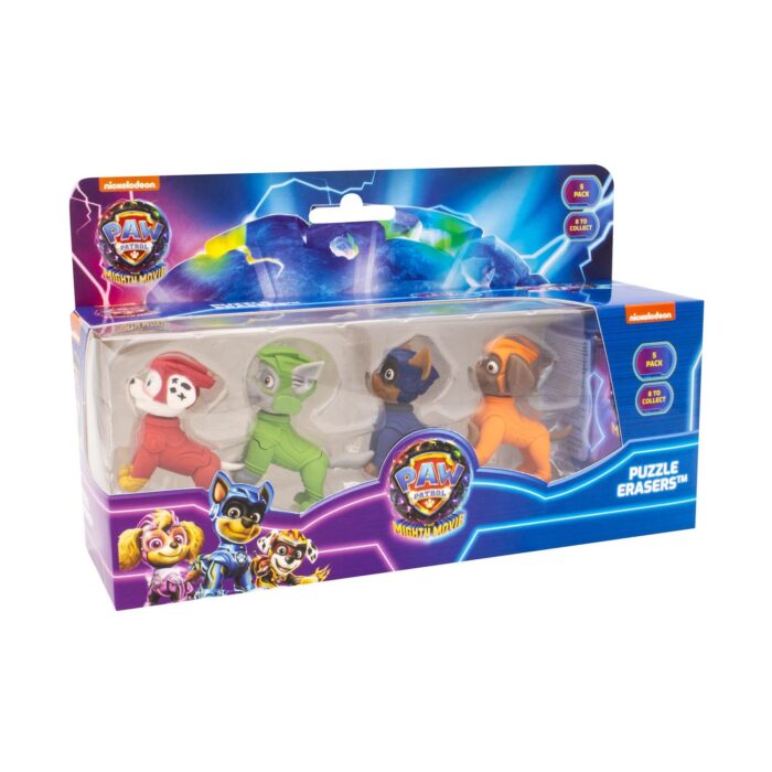 PAW PATROL: THE MIGHTY MOVIE - PUZZLE ERASER 5 PACK FIGURES