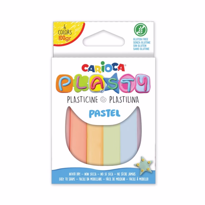 CARIOCA: ΠΛΑΣΤΕΛΙΝΗ "PLASTY" ΣΥΣΚΕΥΑΣΙΑ ΜΕ 6 PASTEL ΧΡΩΜΑΤA
