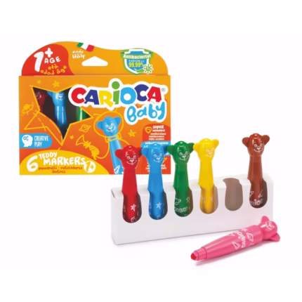 CARIOCA: ΜΑΡΚΑΔΟΡΟΙ “TEDDY BABY” ΣΕΤ 6 ΧΡΩΜΑΤΩΝ