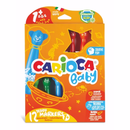 CARIOCA: ΜΑΡΚΑΔΟΡΟΙ “TEDDY BABY” ΣΕΤ 12 ΧΡΩΜΑΤΩΝ