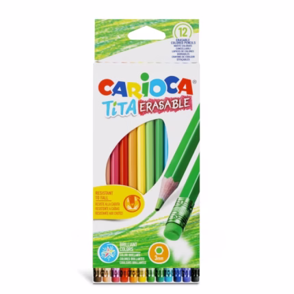 CARIOCA: ΟΙΚΟΛΟΓΙΚΕΣ ΞΥΛΟΜΠΟΓΙΕΣ “TITA ERASABLE ” ΣΕΤ 12 ΧΡΩΜΑΤΩΝ