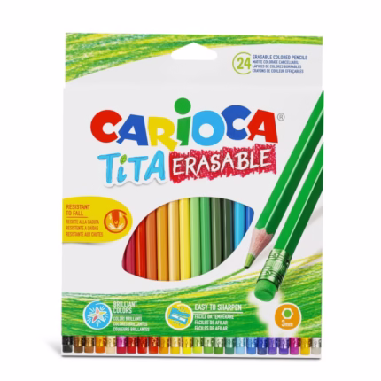 CARIOCA: ΟΙΚΟΛΟΓΙΚΕΣ ΞΥΛΟΜΠΟΓΙΕΣ “TITA ERASABLE ” ΣΕΤ 24 ΧΡΩΜΑΤΩΝ