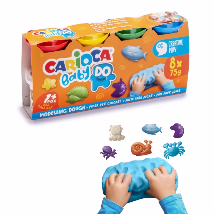 CARIOCA: ΚΟΥΒΑΔΑΚΙ ΜΕ 8 ΠΛΑΣΤΟΖΥΜΑΡΑΚΙΑ ΣΕ ΔΙΑΦΟΡΑ ΧΡΩΜΑΤΑ  ΚΑΙ ΚΑΛΟΥΠΙΑ
