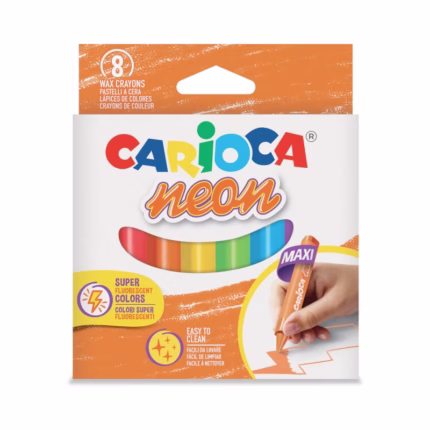 CARIOCA: ΚΗΡΟΜΠΟΓΙΕΣ "WAX CRAYONS MAXI" ΣΕ 8 ΝΕΟΝ ΧΡΩΜΑΤΑ