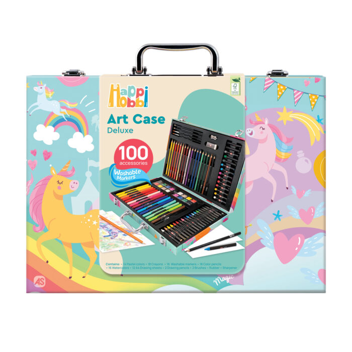 DELUXE ΚΑΣΕΤΙΝΑ ΖΩΓΡΑΦΙΚΗΣ “UNICORN” ΜΕ 100 ΑΞΕΣΟΥΑΡ - Image 9