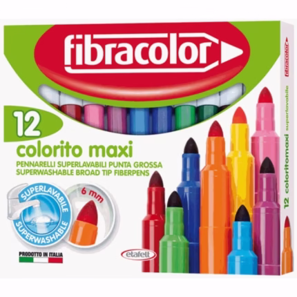 FIBRACOLOR : ΜΑΡΚΑΔΟΡΟΙ “COLORITO MAXI”  ΣΕΤ 12 ΧΡΩΜΑΤΩΝ