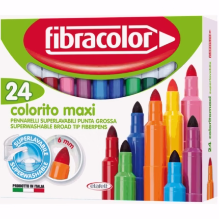 FIBRACOLOR : ΜΑΡΚΑΔΟΡΟΙ “COLORITO MAXI”  ΣΕΤ 24 ΧΡΩΜΑΤΩΝ