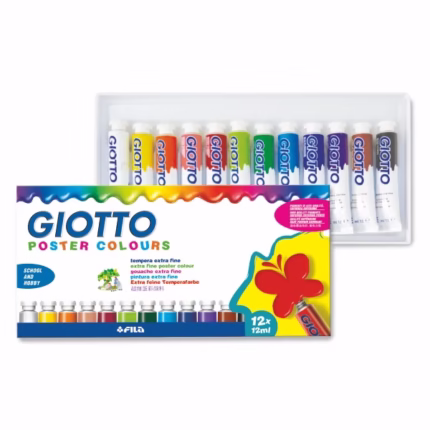 GIOTTO: ΚΑΣΕΤΙΝΑ ΜΕ ΤΕΜΠΕΡΕΣ 12 ΧΡΩΜΑΤΩΝ «POSTER COLOURS»