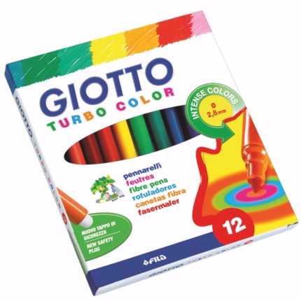 GIOTTO : ΜΑΡΚΑΔΟΡΟΙ “TURBO COLOR”  ΣΕΤ 12 ΧΡΩΜΑΤΩΝ
