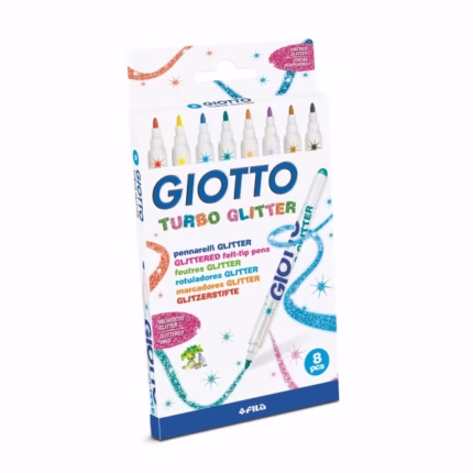 GIOTTO : ΜΑΡΚΑΔΟΡΟΙ “TURBO GLITTER”  ΣΕΤ 8 ΧΡΩΜΑΤΩΝ