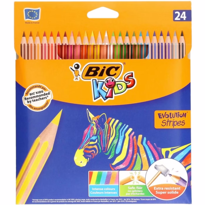 BIC: ΞΥΛΟΜΠΟΓΙΕΣ ΡΙΓΕ “KIDS” ΣΕΤ 24 ΧΡΩΜΑΤΩΝ