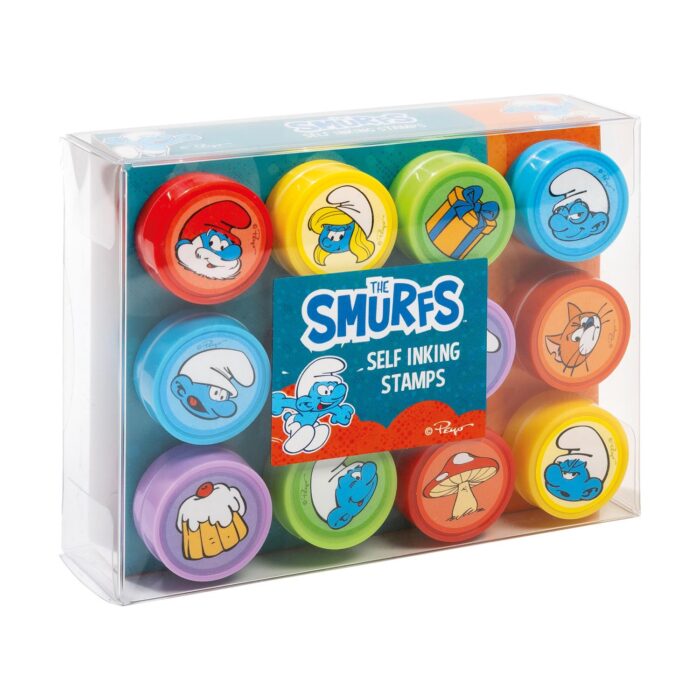 ΚΟΥΤΙ ΜΕ 12 ΣΦΡΑΓΙΔΕΣ "Smurfs" (ΔΙΑΦΟΡΑ ΣΧΕΔΙΑ)