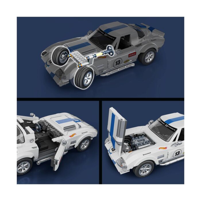 Mattel Hot Wheels: Elite Series Brick Shop - Corvette Grand Sport Vehicle (JGR31) - Image 2
