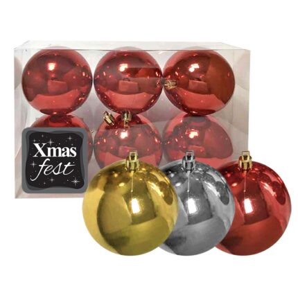 ΧΡΙΣΤΟΥΓΕΝΝΙΑΤΙΚΕΣ ΜΠΑΛΕΣ "SHINY FEST" ΣΕ ΣΥΣΚΕΥΑΣΙΑ 6 ΤΕΜΑΧΙΩΝ . ΔΙΑΜΕΤΡΟΣ 6 εκ. ΔΙΑΦΟΡΑ ΧΡΩΜΑΤΑ