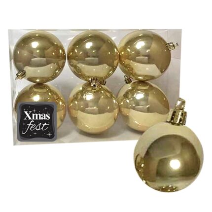 ΧΡΙΣΤΟΥΓΕΝΝΙΑΤΙΚΕΣ ΜΠΑΛΕΣ "ΧΡΥΣΕΣ" ΣΕ ΣΥΣΚΕΥΑΣΙΑ 6 ΤΕΜΑΧΙΩΝ . ΔΙΑΜΕΤΡΟΣ 6 εκ.