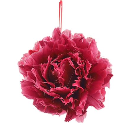 ΧΡΙΣΤΟΥΓΕΝΝΙΑΤΙΚΗ ΜΠΑΛΑ "ΚΟΚΚΙΝΗ ΜΕ ΦΤΕΡΑ" . ΔΙΑΜΕΤΡΟΣ 10 εκ.