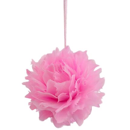 ΧΡΙΣΤΟΥΓΕΝΝΙΑΤΙΚΗ ΜΠΑΛΑ "ΡΟΖ ΜΕ ΦΤΕΡΑ" . ΔΙΑΜΕΤΡΟΣ 10 εκ.