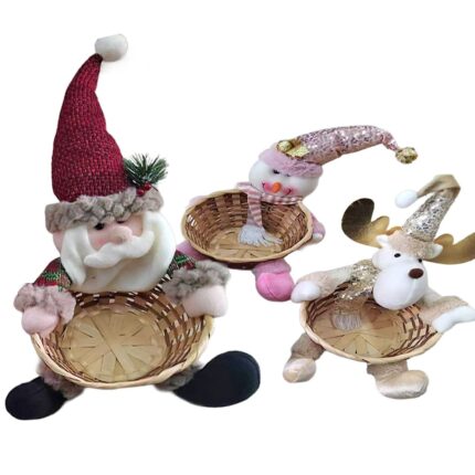 ΚΑΛΑΘΙ  "XMAS" ΜΕ ΠΑΝΙΝΗ ΦΙΓΟΥΡΑ 35 εκ.