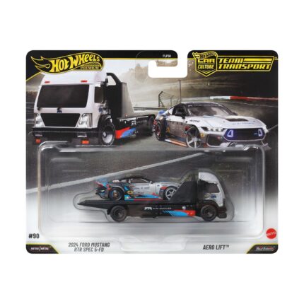 Mattel Hot Wheels Premium: Car Culture Team Transport - 2024 Ford Mustang RTR Spec 5-FD & Aero Lift Vehicles (JHX92)
