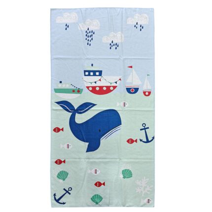ΠΕΤΣΕΤΑ ΘΑΛΑΣΣΗΣ ΜΕ ΜΙΚΡΟΪΝΕΣ "HAPPY WHALE" 140x70 εκ.