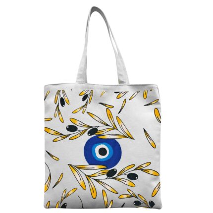 ΚΑΛΟΚΑΙΡΙΝΗ ΤΣΑΝΤΑ "AEGEAN EYE" ΜΕ ΣΧΕΔΙΟ OLIVE LEAVES 40 εκ.