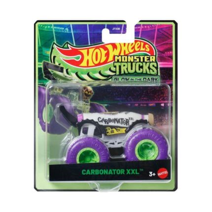 Mattel Hot Wheels: Monster Trucks Glow In The Dark - Carbonator XXL Vehicle (JFX17)