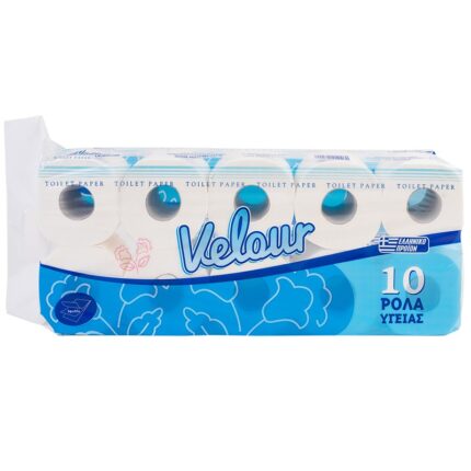 ΧΑΡΤΙ ΥΓΕΙΑΣ "MAXI VELOUR" 10 ΡΟΛΑ 3 ΦΥΛΛΩΝ 125gr.